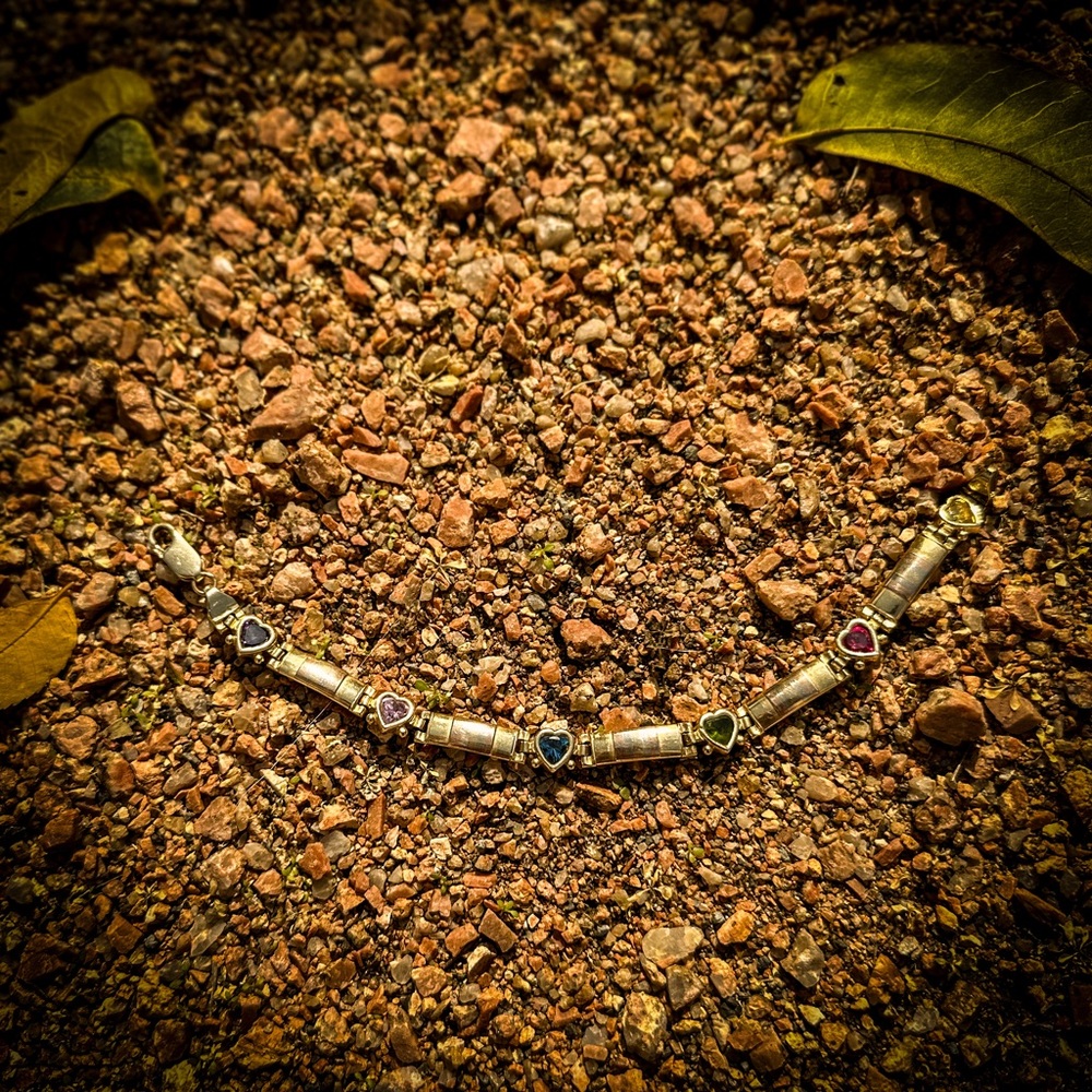 14 Gold Vintage Heart Bracelet